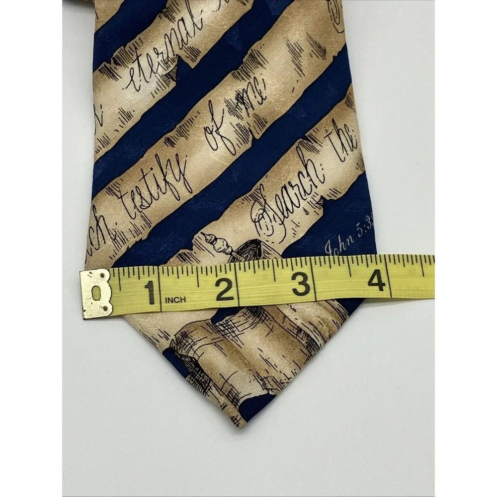 Silk‎ Neck Tie John 5:39 Search The Scriptures Religious Faith Christian Gift